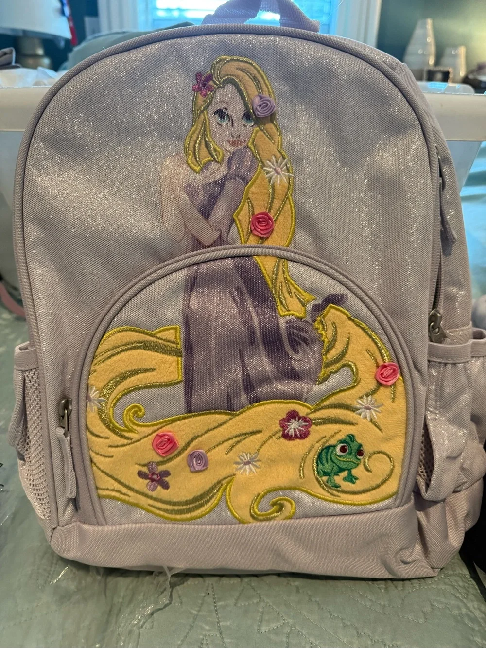 Pottery Barn Kids Lavender Princess Rapunzel Glitter Backpack